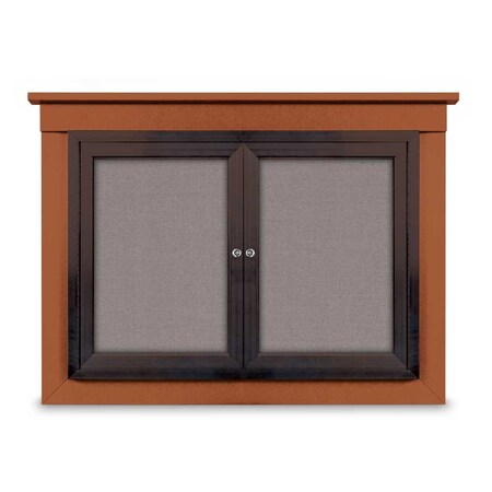 United Visual Products 24"x36" 1-Door Enclosed Letterboard, Black Felt/Lt Oak UV2621O-LTOAK-BLACK